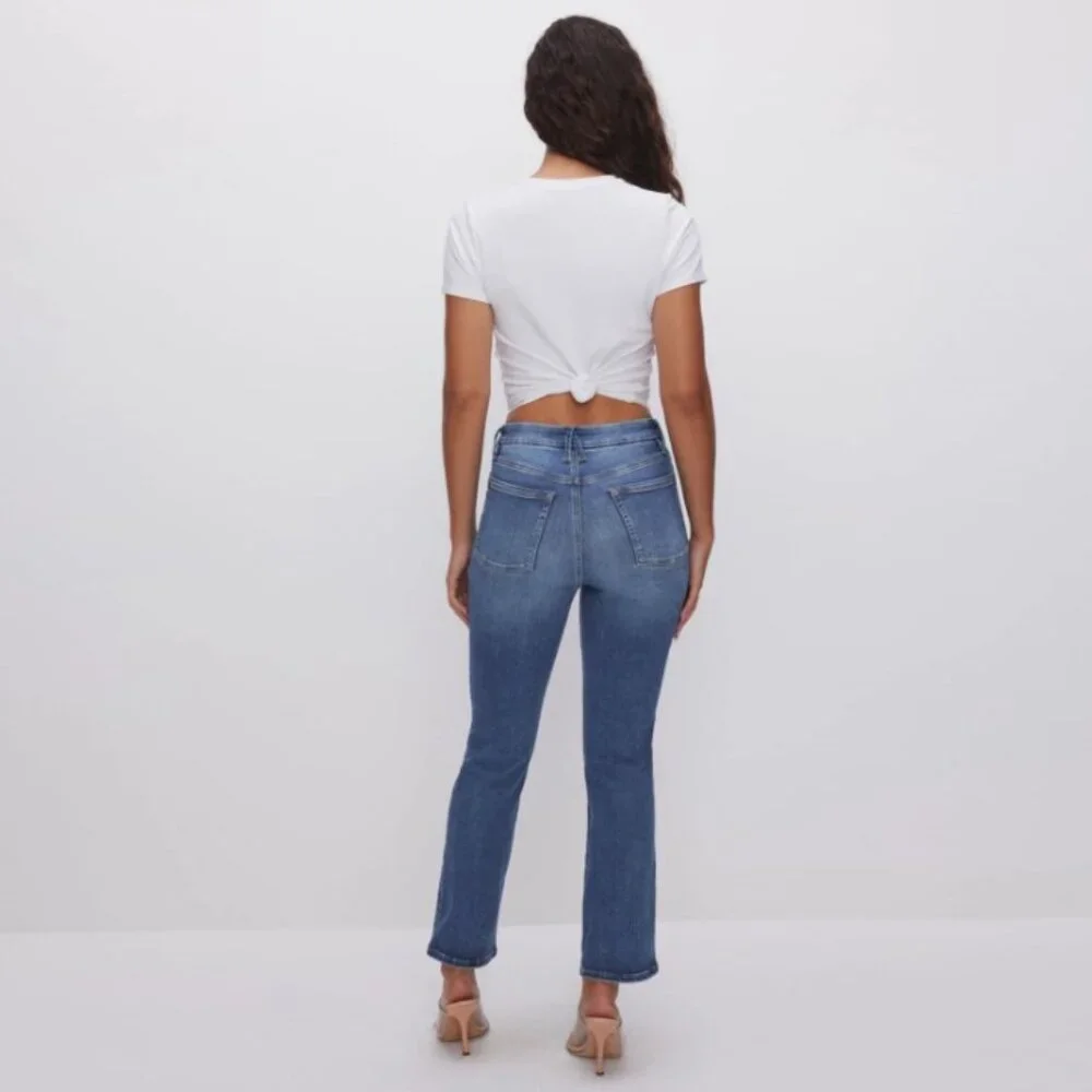 NWT Good American Power Stretch Pull-on Straight Jeans - Picture 4 of 9